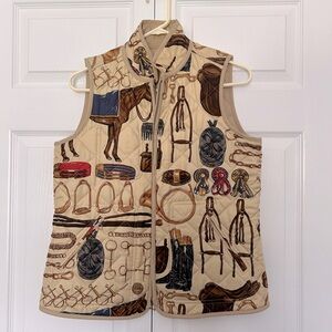 Ralph Lauren Reversible Equestrian Print Quilted Vest, sized M